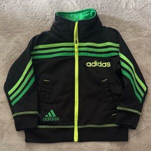 adidas Black Jacket with Neon Green Accents